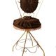 Vintage chocolate brown velvet chair 1960