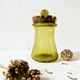 Bubble glass jar with lid, Biot glassware