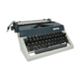 Typewriter erika 40 blue and white 70s made in germany