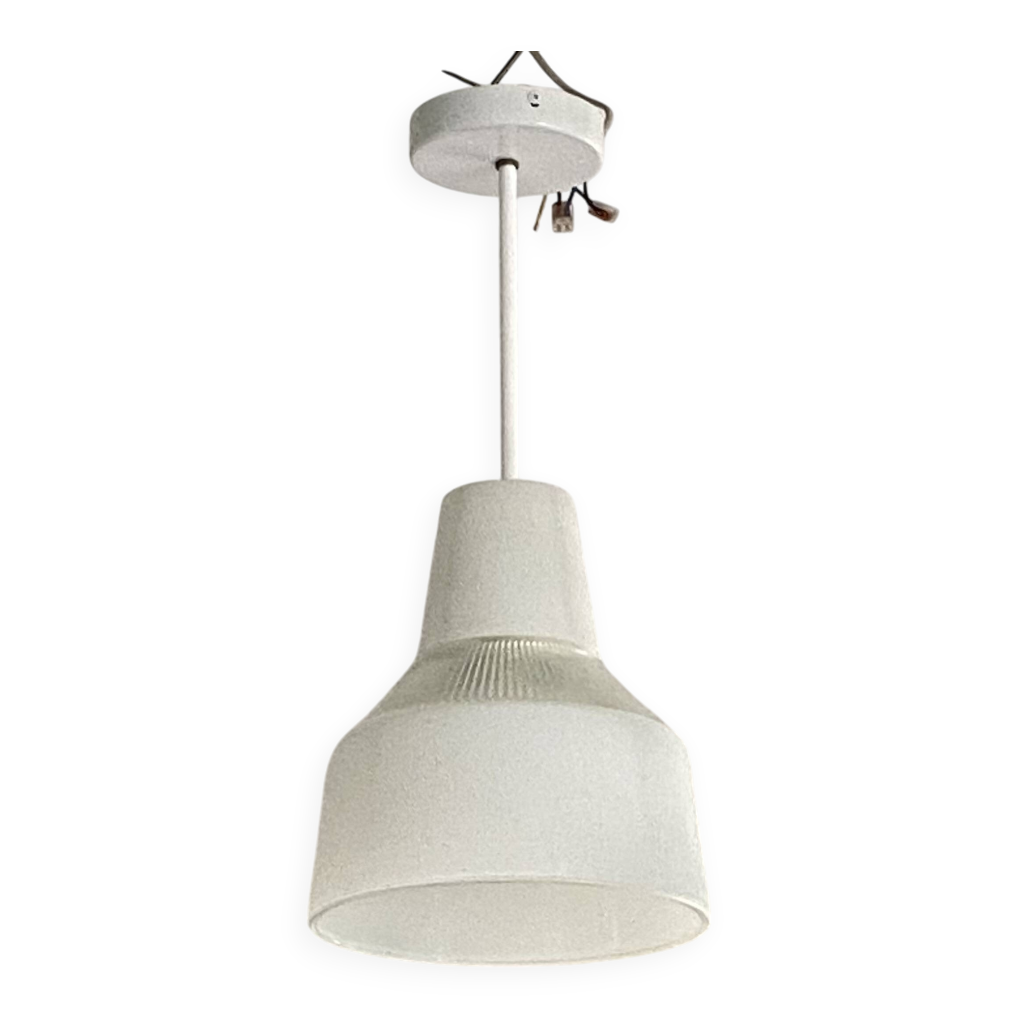 Antique holophane pendant light 1950 industrial decoration LAMP-7460