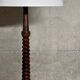 Charles Dudouyt style turned oak wood floor lamp 1940