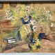 1930s/1950s, Watercolor Gouachée Figurant Un Intérieur Au Bouquet De Fleurs.