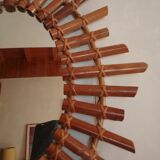 Sun mirror in bamboo and rattan, 70x55 cm