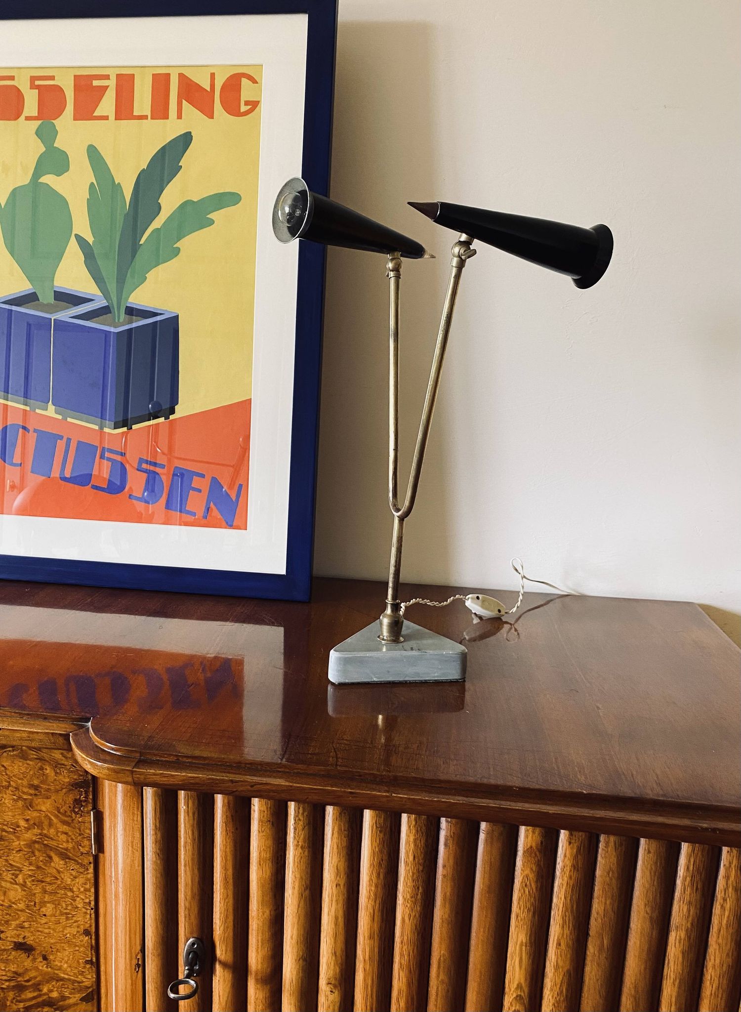 Mid-century double light table lamp, Italy 1960s
