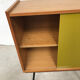 Showcase small storage cabinet vintage blond wood 60s