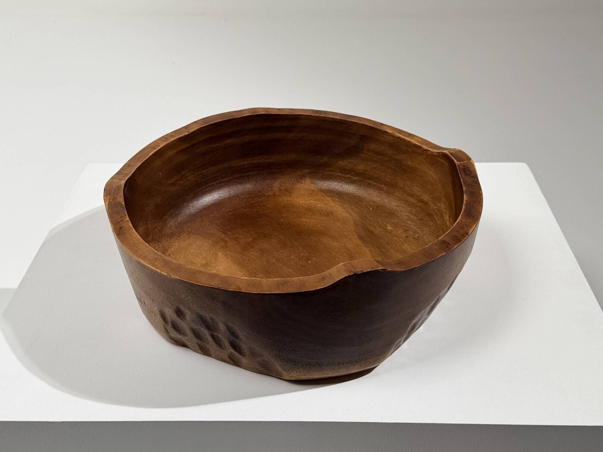 Large carved wooden bowl – French folk art, 1960s