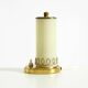 A beautiful, rare 1950s brass table lamp with one opal glass shade adorned