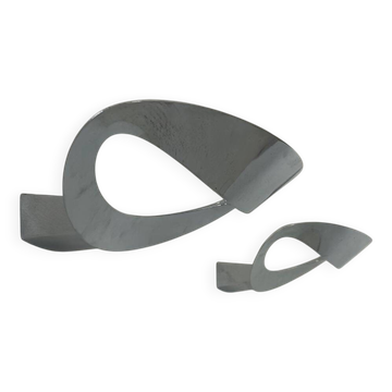 Paire d’appliques en métal chromé "Mesmeri" par Artemide, Italie 1980