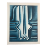 Original lithograph by Jacques Poli, Gazometers, 1978