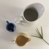 Set of 3 vintage pastels ceramic pitchers
