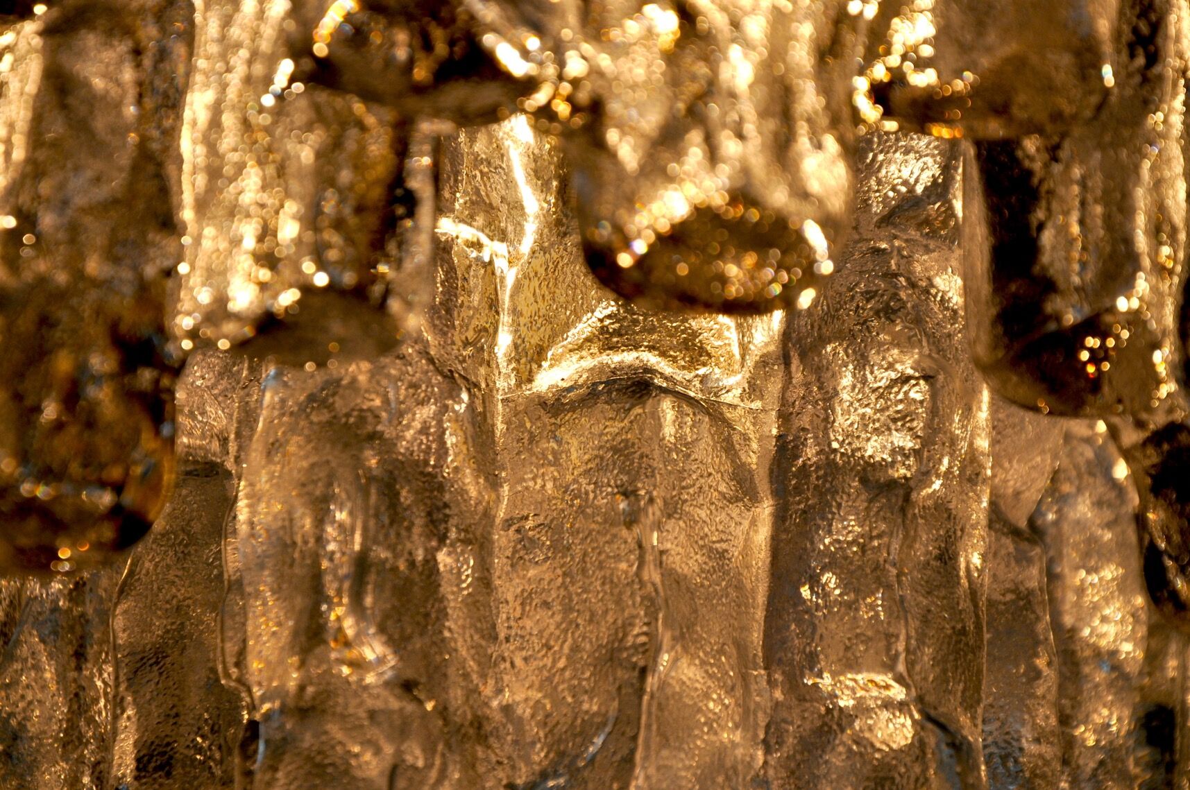 J.T Kalmar 'Glaçon' chandelier, Frosted Glass, 2 Levels, Austria, 1970