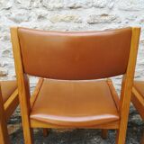 Maison Regain chairs in elm and leather