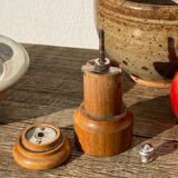 Peugeot pepper tree for Christofle in silver metal and vintage wood