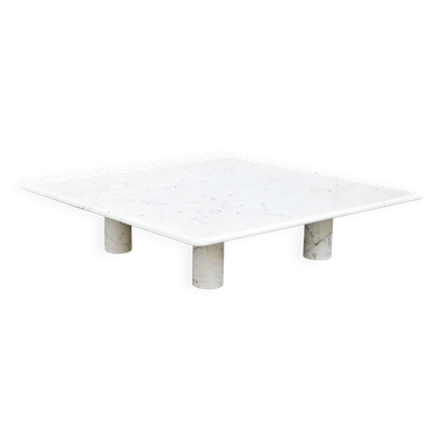 Table basse en marbre de Carrare d'Angelo Mangiarotti pour Up&Up, Italie, années 1970