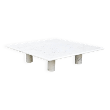 Table basse en marbre de Carrare d'Angelo Mangiarotti pour Up&Up, Italie, années 1970