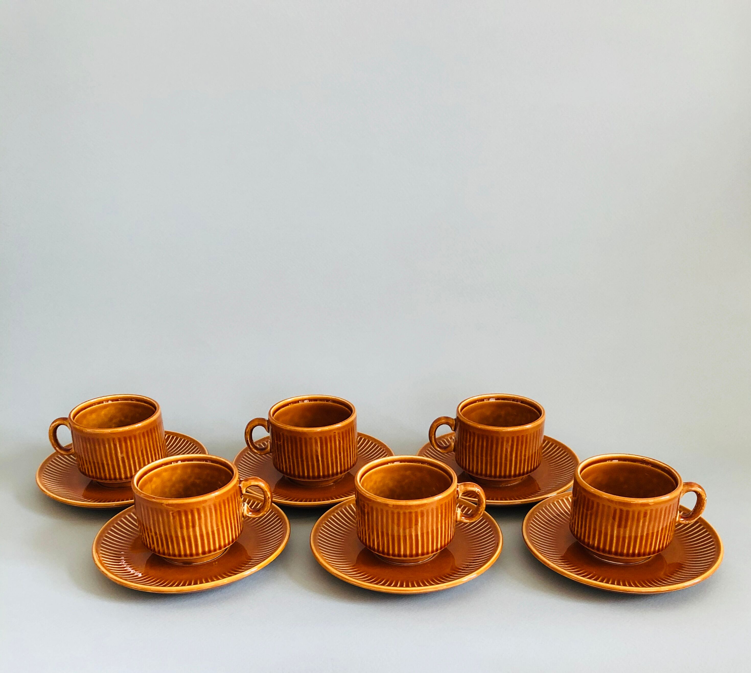 Ensemble de 6 tasses à café et coupelles italiennes Pagnossin Treviso