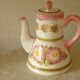 Cafetiere en faience Henriot Quimper rose