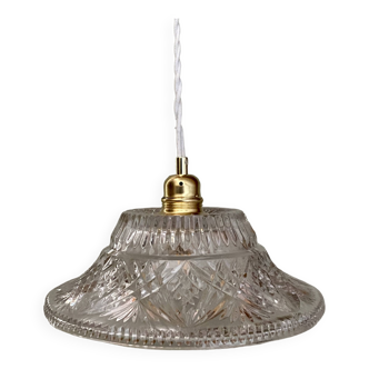 Vintage molded glass lampshade pendant light - tableware collection -