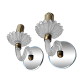 Pair of candles mirror cups, Murano, vintage, 40s