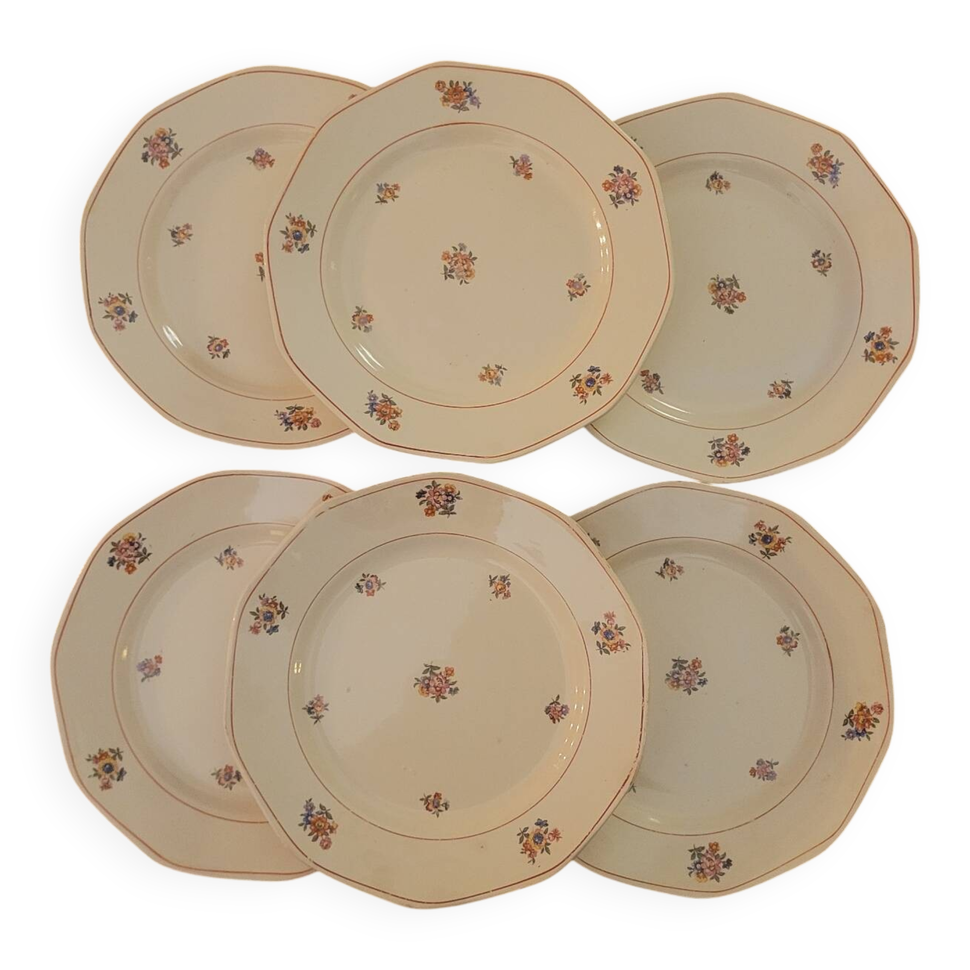 6 dessert plates Moulin des Loup