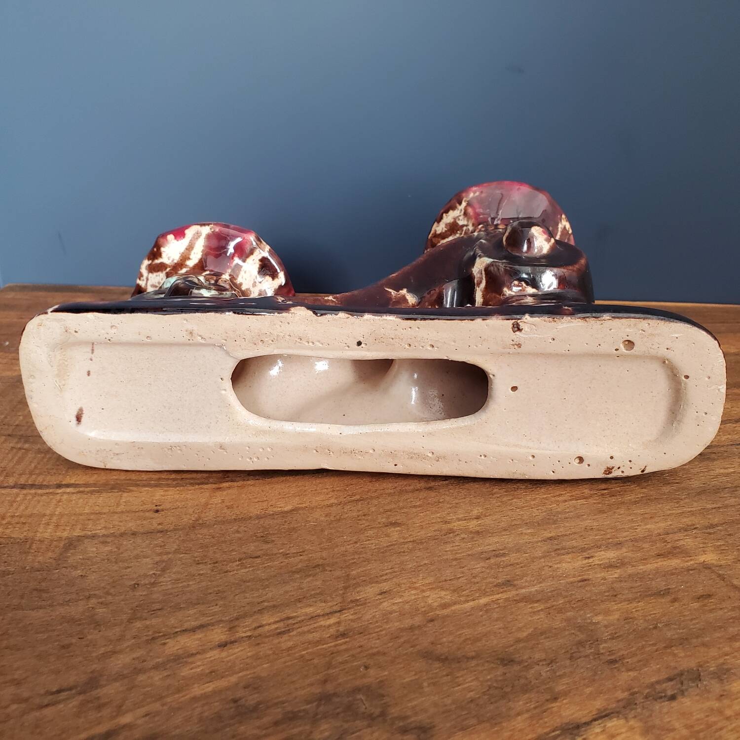 Pair of Fat Lava ceramic candle holders