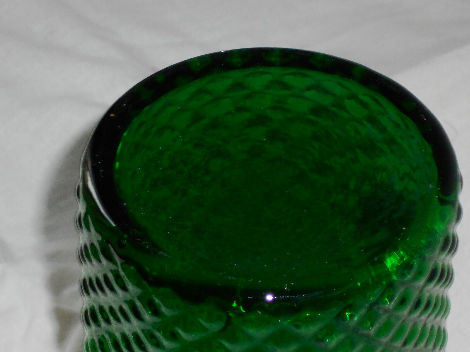 Vintage emerald green color glass pitcher