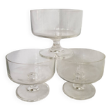 Ensemble de 3 tasses à dessert vintage en verre
