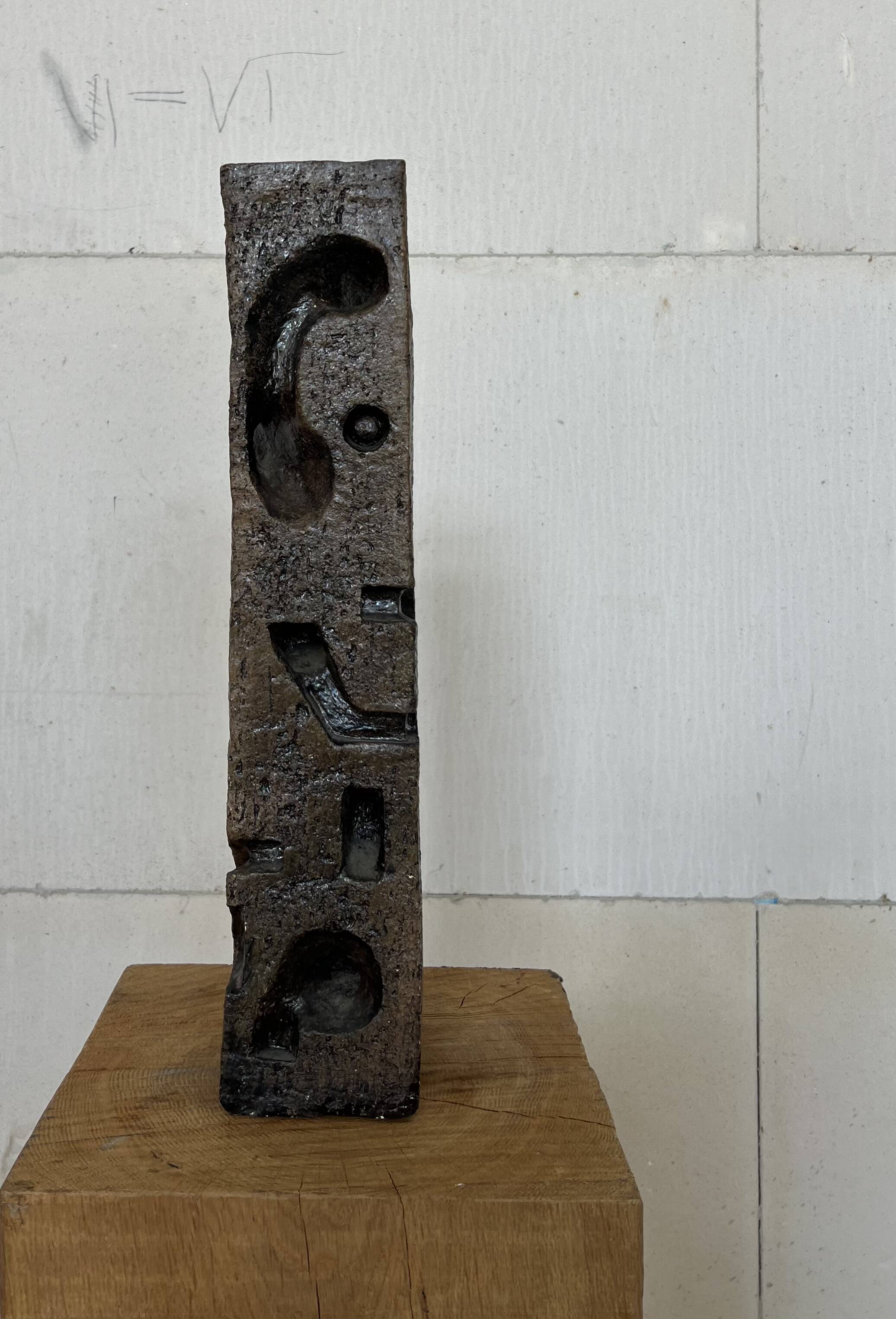 Large Brutalist Ceramic Sculpture – Abstract Totem Form, c. 1960s–70s