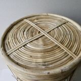 Bamboo and brass umbrella holder, 70s