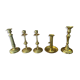 Set of 5 candle holders in fine golden brass XXth