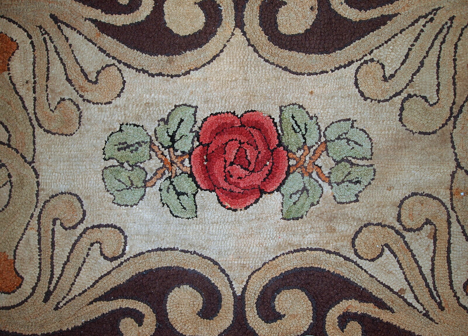 Carpet former American hooke made hand 76x130cm 1900