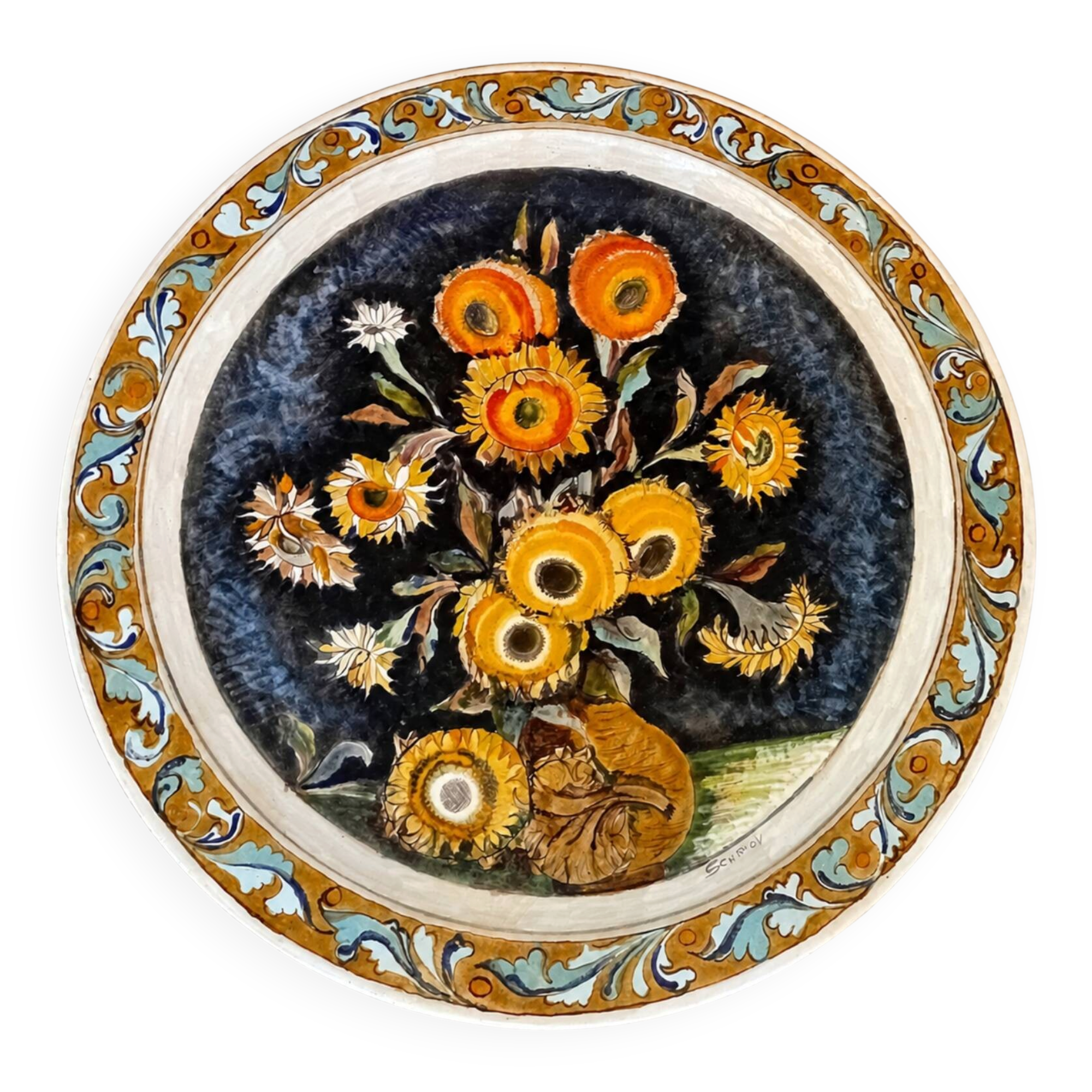 Immense wall plate Elio Schiavon circa 1980