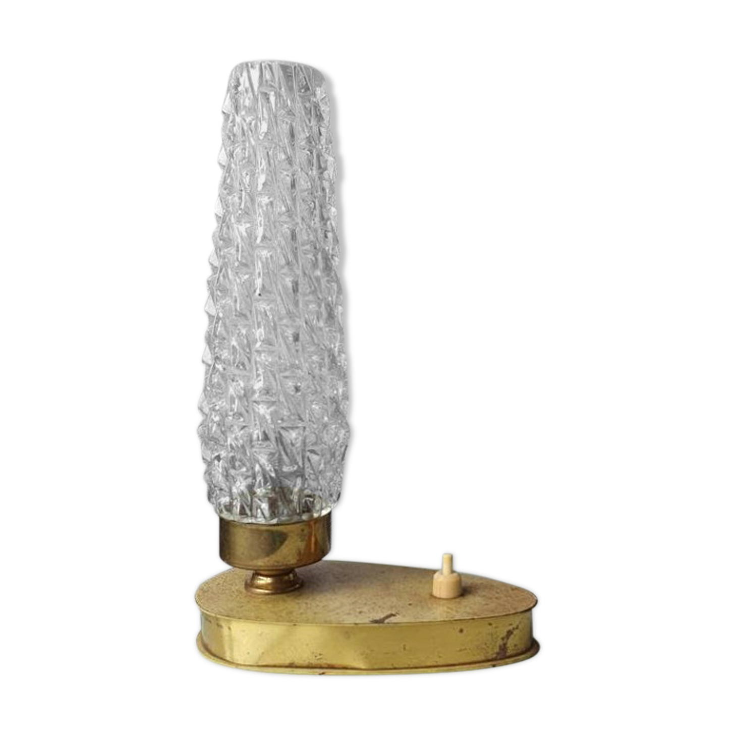 Brass night light with glass lampshade 30s
