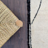Berber carpet abstract patterns black 175x240 cm