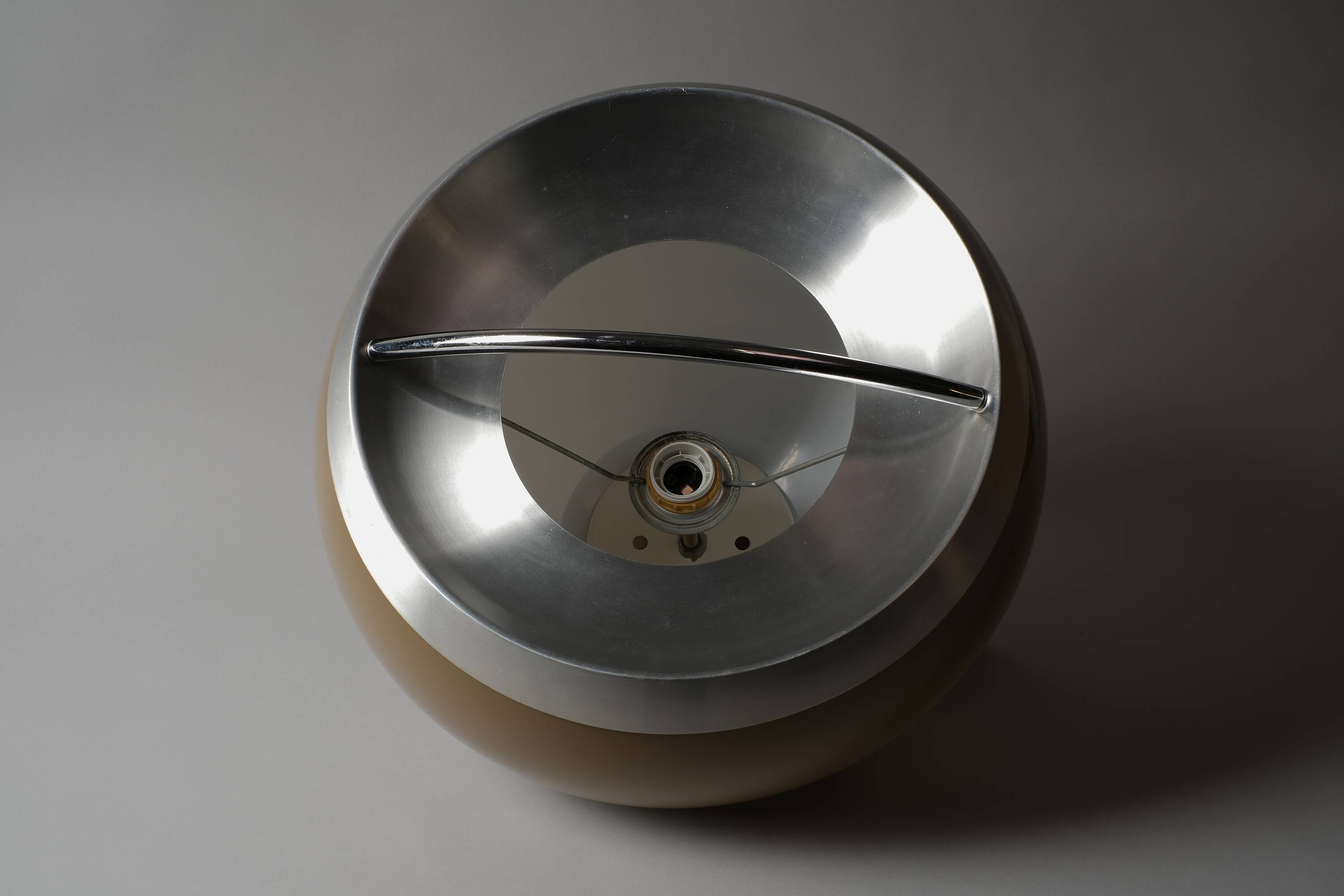 Dijkstra Lampen Mocha-Brown Acrylic Dome Pendant Lamp, 1970s Space Age.