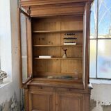 Old XL Napoleonic oak glass bookcase, 19th century