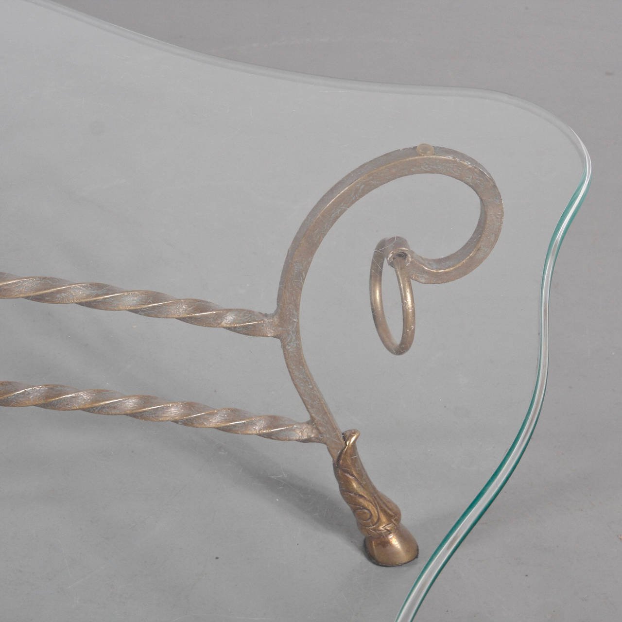 1960s glass coffee table