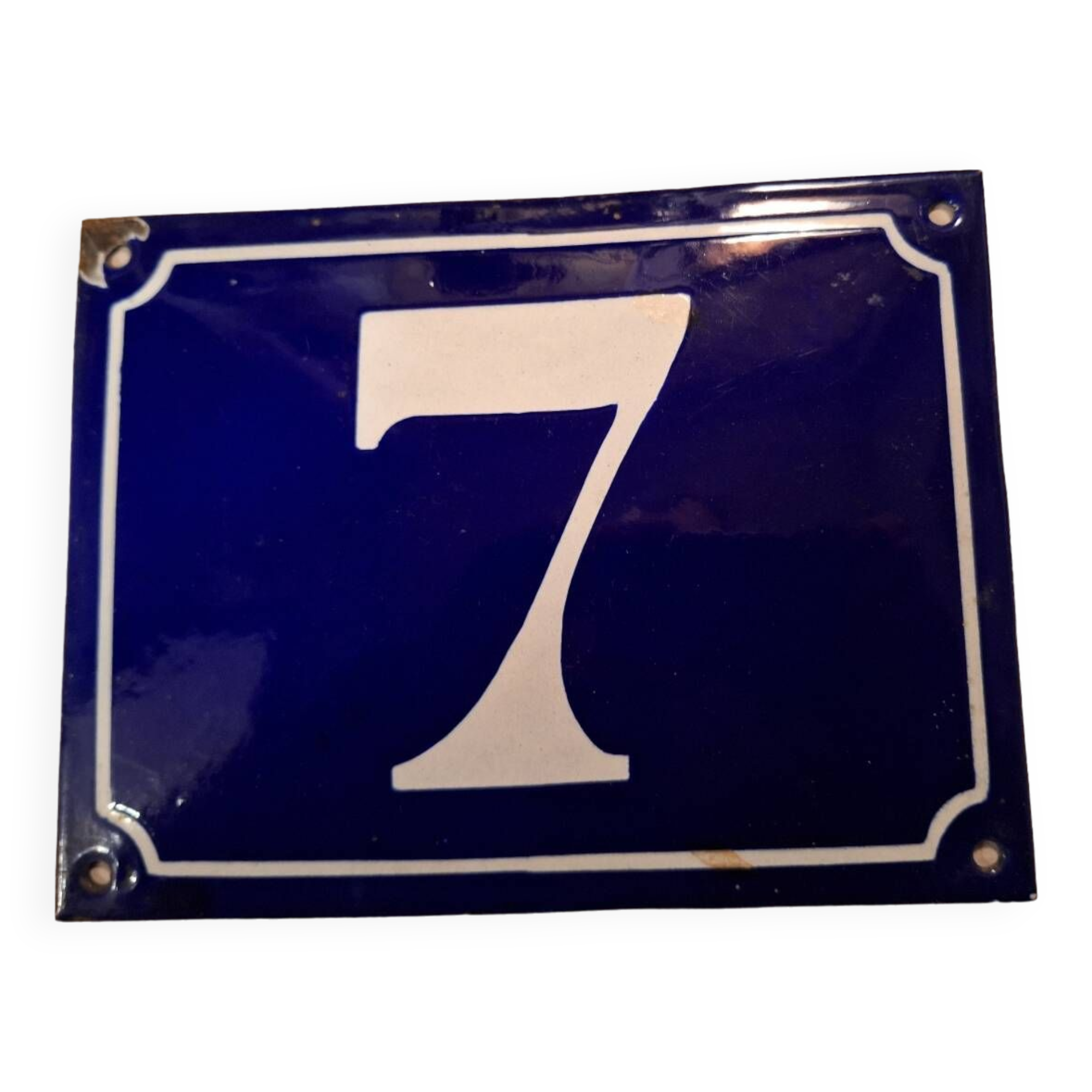 Enameled street number sign 20