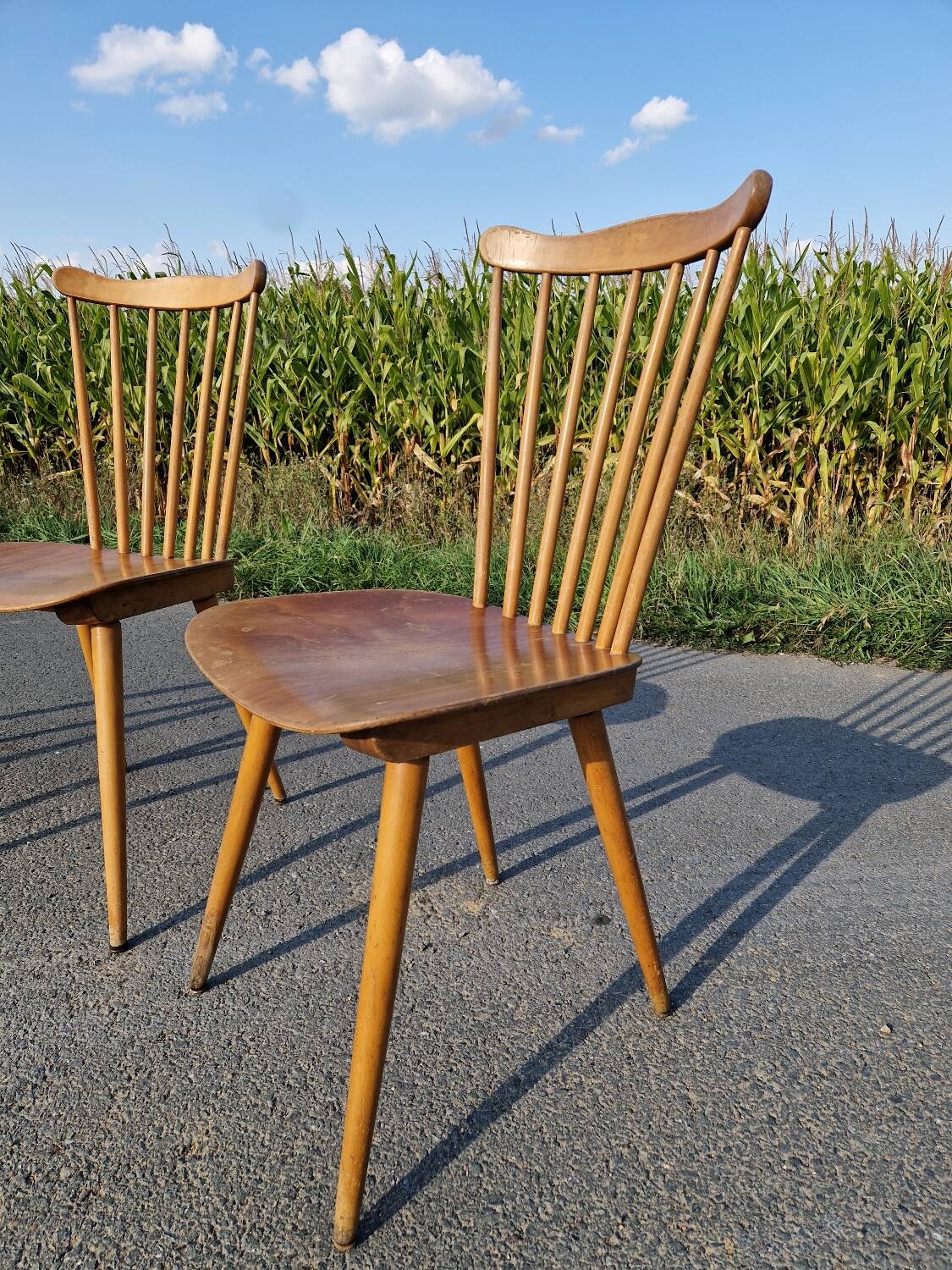 Set of 3 Baumann bistro chairs, Menuet model