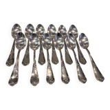 12 silver-plated metal teaspoons, Ercuis silversmith, Louis XV 29