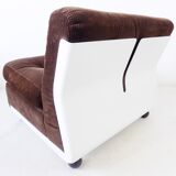 Set of 4 brown Amanta lounge chairs by Mario Bellini for C&B Italia