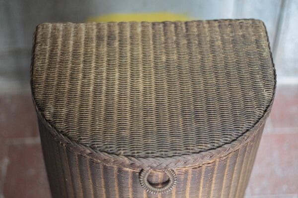 Coffre Lloyd Loom d'Angleterre des années 1930, malle de rangement osier do