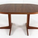 Round 3x extendable dining table 'Hampen' - danish teak mid century modern