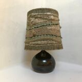 Stoneware lamp with its wool lampshade