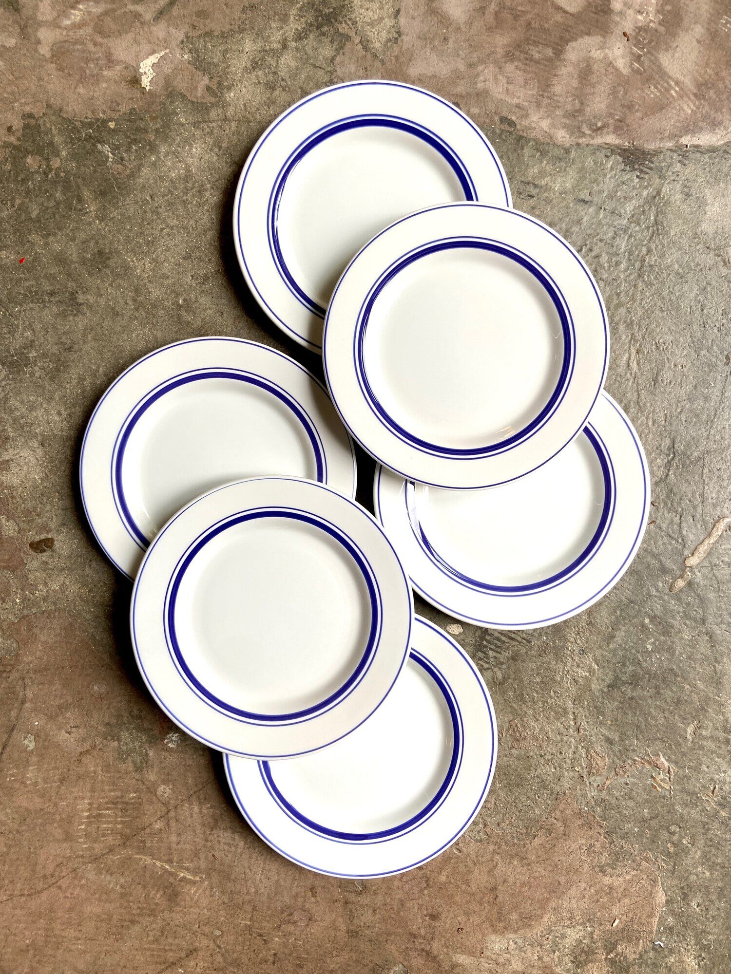 Lot de 6 assiettes à dessert en faïence italienne