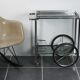 Furniture serves chrome metal and stainless steel 1960s rolling bar