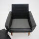 1960s black lether danish armchair