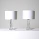 Pair of vintage crystal table lamps by Carl Fagerlund for Orrefors