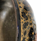 Antique black lacquered wooden coupe with gold decoration - late 19th century