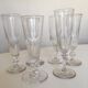 Set of 6 assorted champagne flutes late 19th century cut with cut-offs